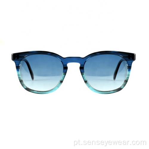 Óculos de sol polarizados de acetato de chanfro personalizado na moda feminina